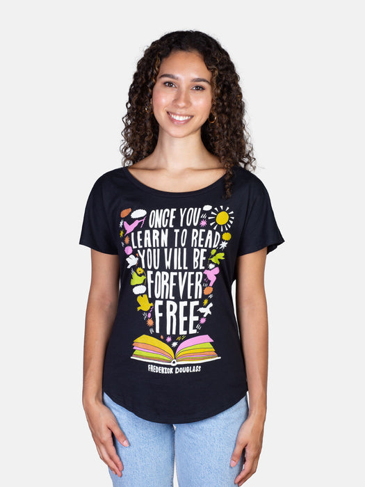 Frederick Douglass - Once You Learn to Read women's relaxed fit t-shirt