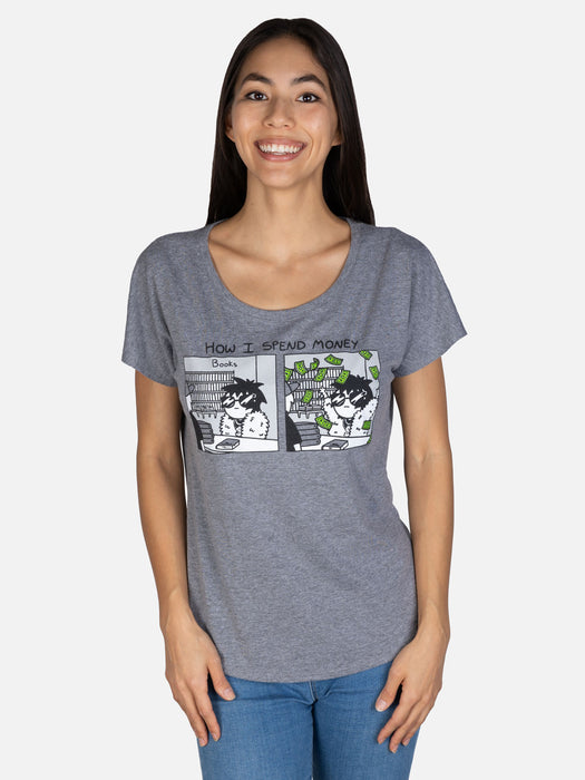 Sarah's Scribbles - How I Spend Money women's relaxed fit t-shirt
