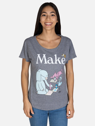 Elephant & Piggie Make women's relaxed fit t-shirt