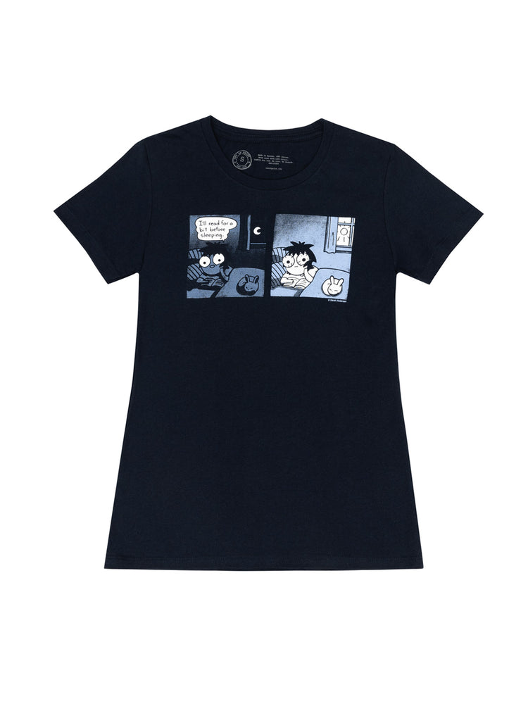 Sarah's Scribbles - I'll Read for a Bit Before Sleeping women's crew t-shirt