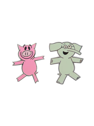 Elephant & Piggie enamel pin set