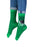 A pair of green socks with the text 'Stephen King Cujo' printed on the upper part, along with a graphic that resembles a werewolf or monster.