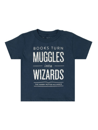Books Turn Muggles into Wizards kids' t-shirt