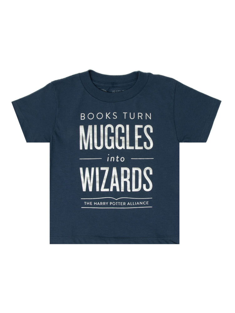Books Turn Muggles into Wizards kids' t-shirt