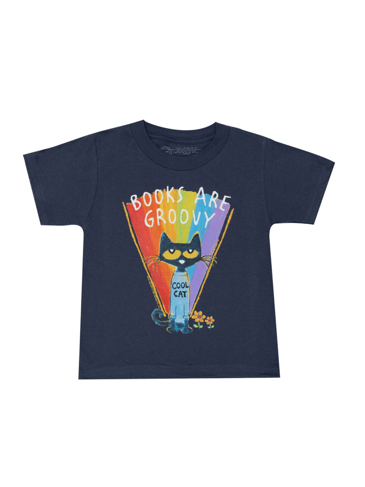 Pete the Cat - Books are Groovy kids' t-shirt